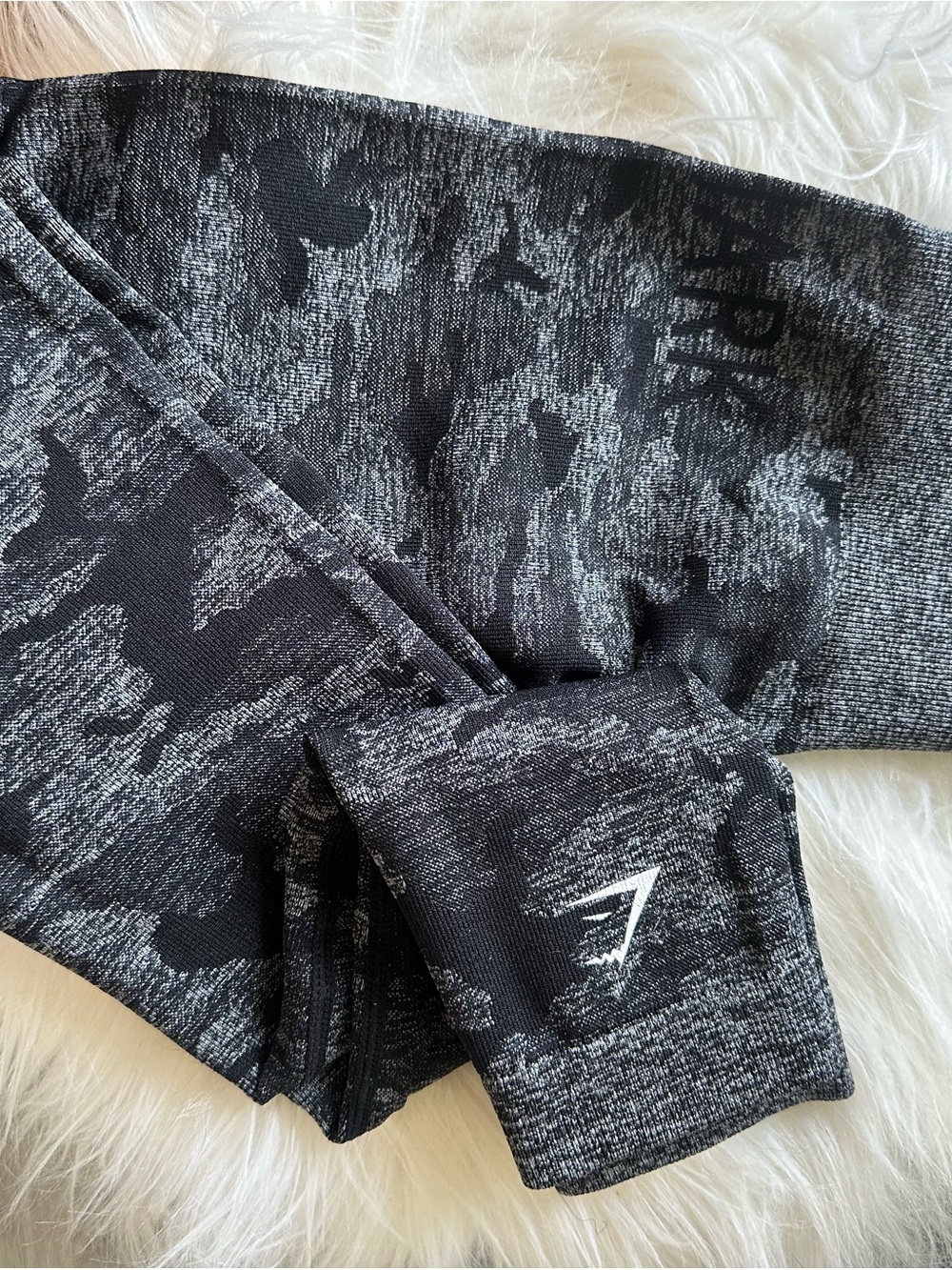 Gymshark Black & Gray Camo Seamless Leggings